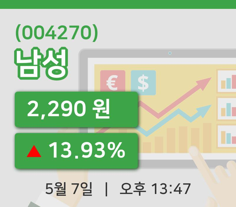 [남성주가] 13시 47분 현재 2,290원
