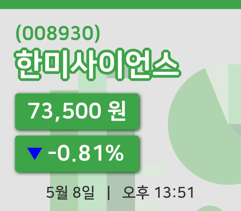 [한미사이언스주가] 13시 51분 현재 73,500원