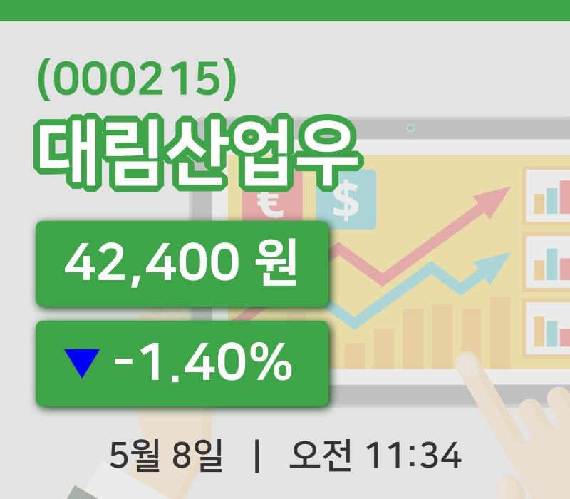 [대림산업우주가] 11시 34분 현재 42,400원