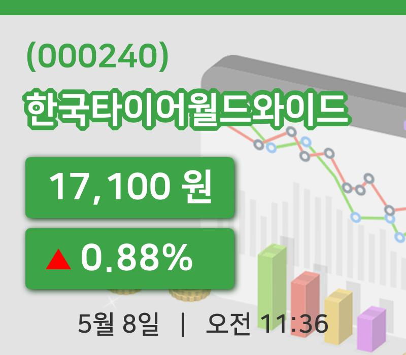 [한국타이어월드와이드주가] 8일 이시각 현재  17,100원