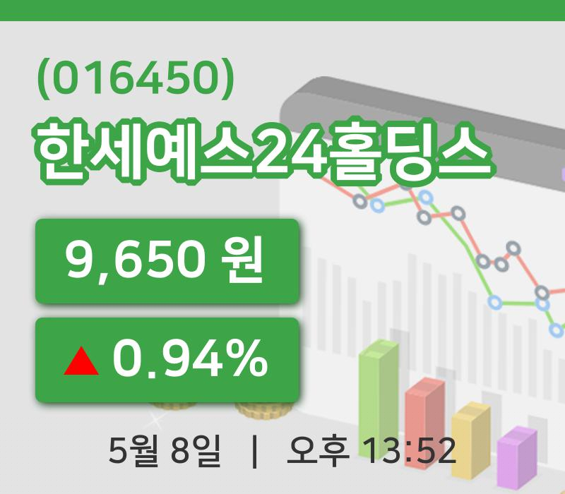 [한세예스24홀딩스주가] 13시 52분 현재 9,650원