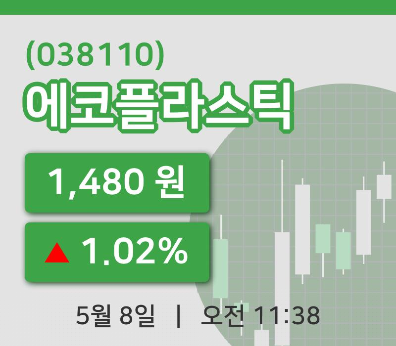[에코플라스틱주가] 8일 11시 38분 현재 1,480원