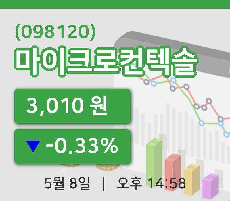 [마이크로컨텍솔주가] 8일 이시각 현재  3,010원
