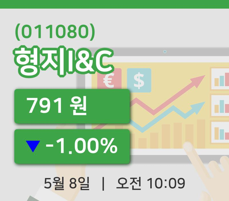 [형지I&C주가] 8일 10시 09분 현재 791원