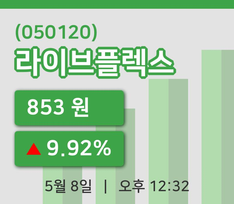[라이브플렉스주가] 8일 12시 32분 현재 853원