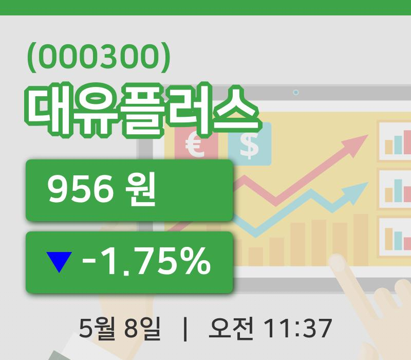 [대유플러스주가] 8일 11시 37분 현재 956원