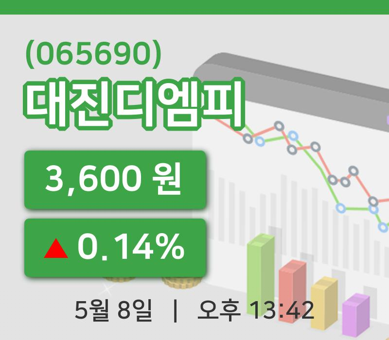 [대진디엠피주가] 8일 13시 42분 현재 3,600원