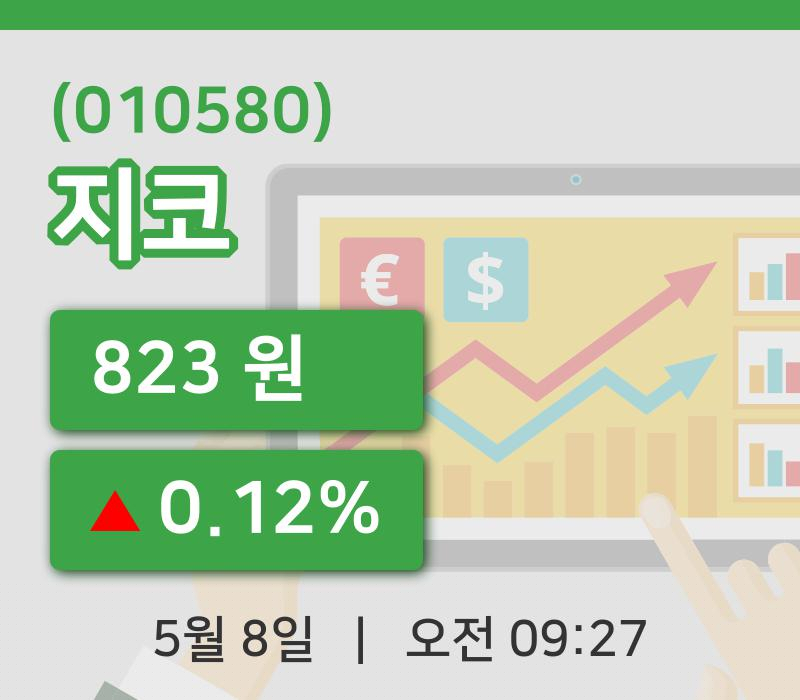 [지코주가] 8일 이시각 현재  823원