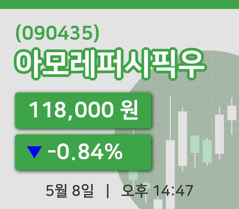 [아모레퍼시픽우주가] 8일 이시각 현재  118,000원