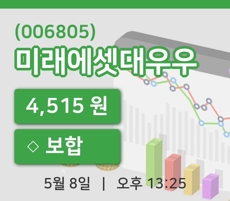 [미래에셋대우우주가] 8일 13시 25분 현재 4,515원