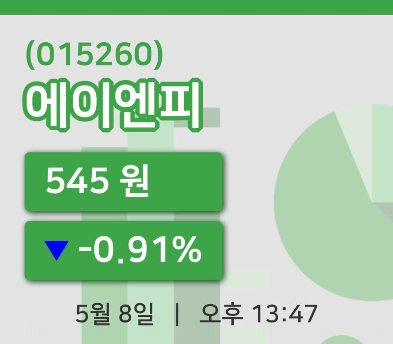 [에이엔피주가] 8일 이시각 현재  545원