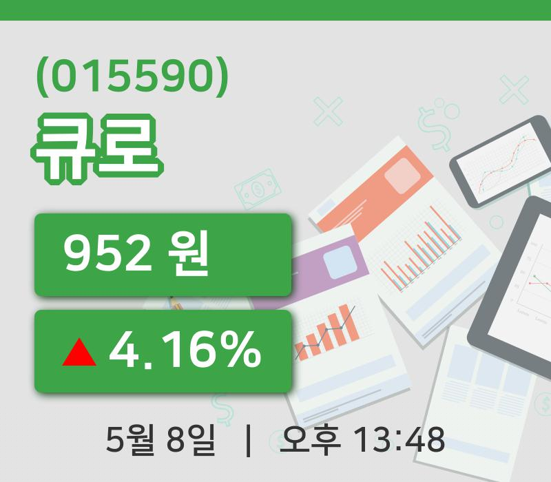 [큐로주가] 8일 13시 48분 현재 952원