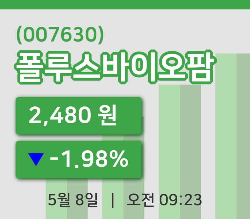 [폴루스바이오팜주가] 8일 이시각 현재  2,480원