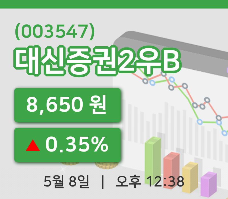 [대신증권2우B주가] 8일 12시 38분 현재 8,650원