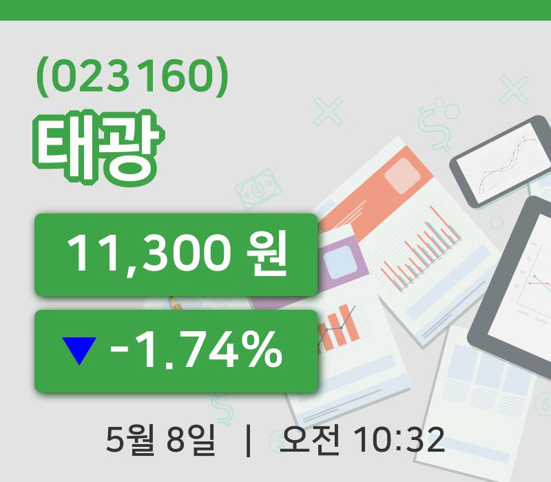 [태광주가] 8일 10시 32분 현재 11,300원