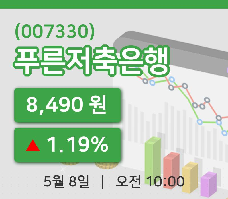[푸른저축은행주가] 10시 00분 현재 8,490원