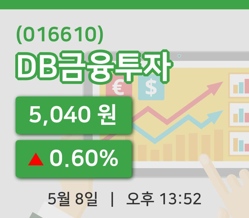 [DB금융투자주가] 13시 52분 현재 5,040원