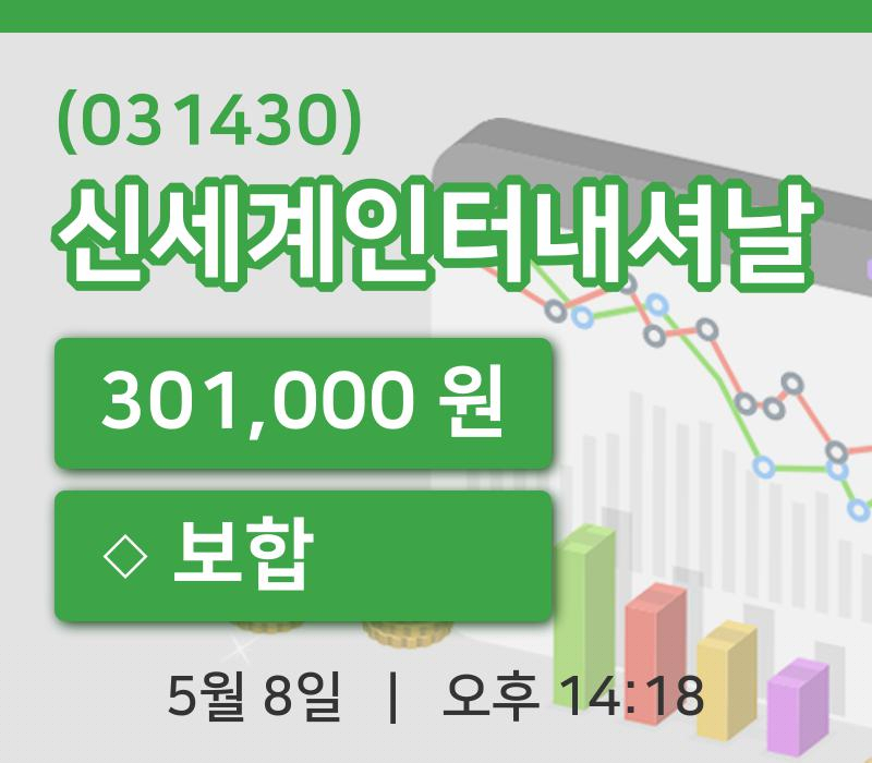[신세계인터내셔날주가] 8일 이시각 현재  301,000원