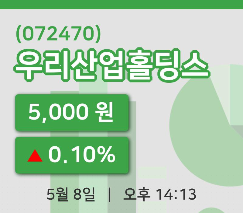 [우리산업홀딩스주가] 8일 이시각 현재  5,000원