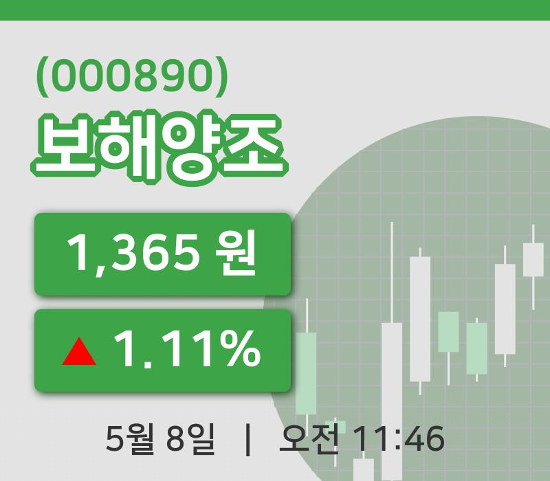 [보해양조주가] 8일 이시각 현재  1,365원