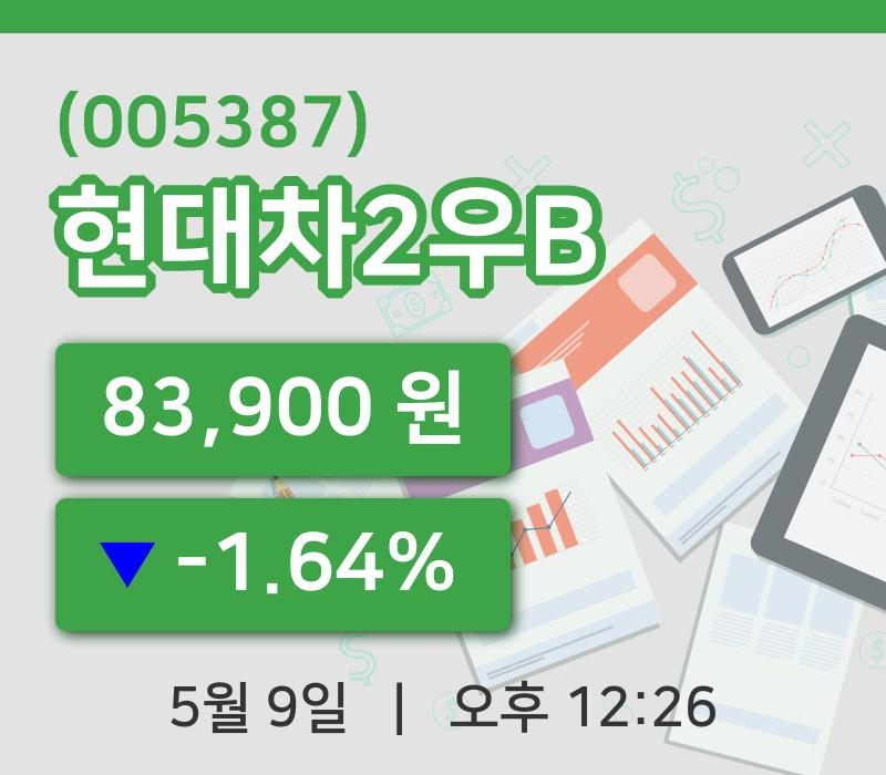 [현대차2우B주가] 12시 26분 현재 83,900원