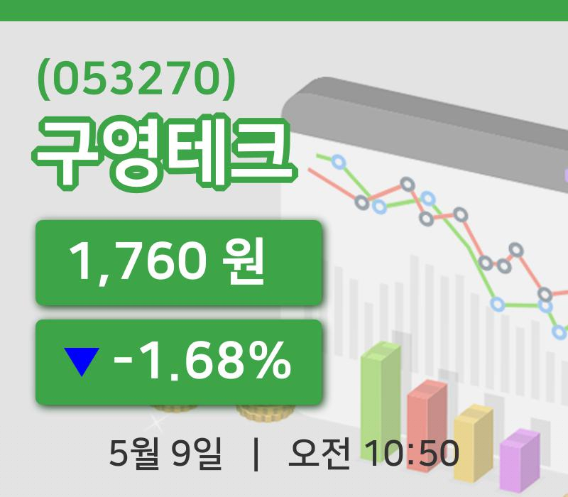 [구영테크주가] 9일 이시각 현재  1,760원