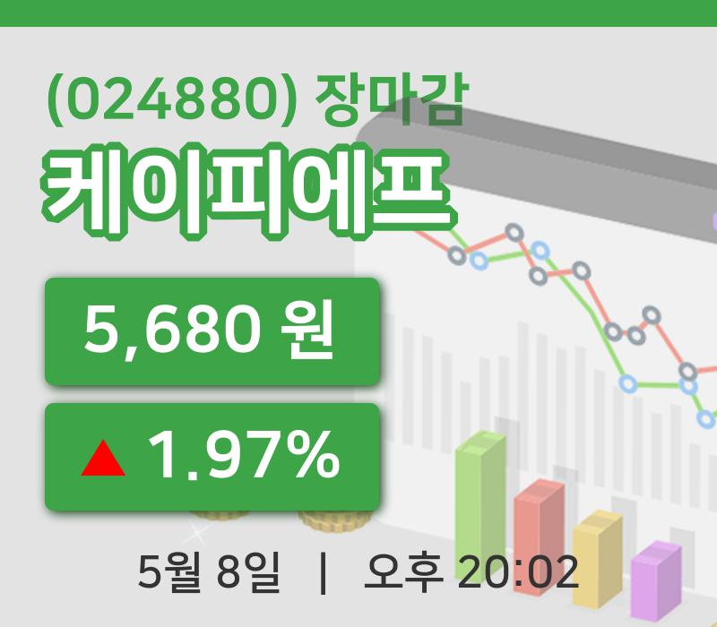 마감증시보고케이피에프 8일 5,680원 장종료