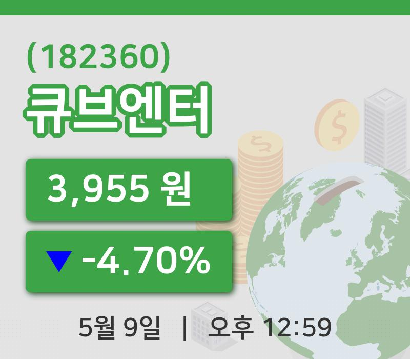 [큐브엔터주가] 9일 12시 59분 현재 3,955원