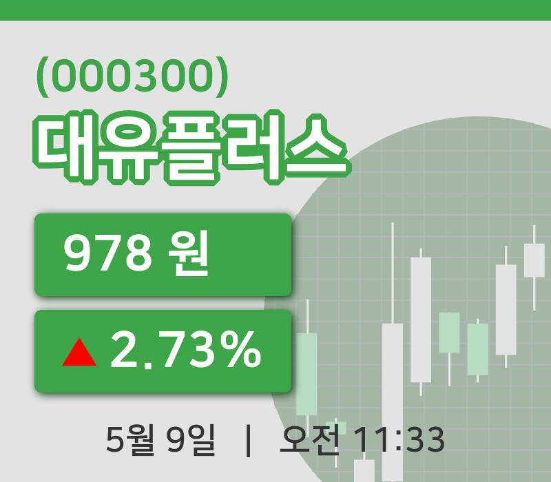 [대유플러스주가] 9일 이시각 현재  978원