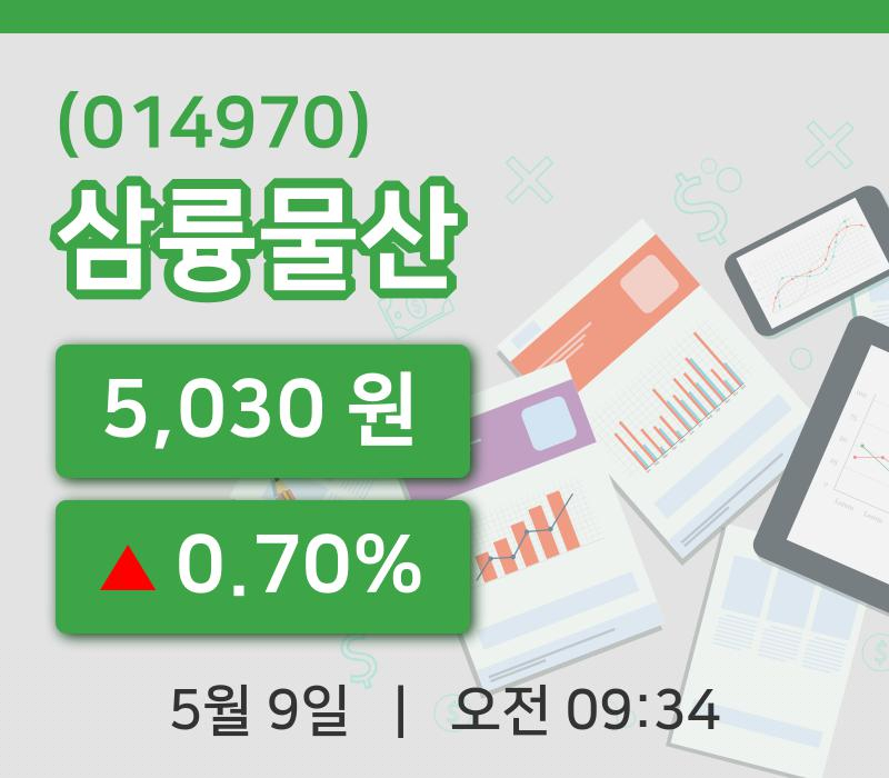 [삼륭물산주가] 9일 9시 34분 현재 5,030원