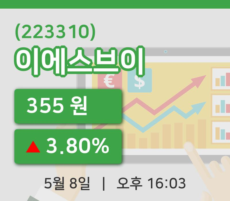 [이에스브이주가] 16시 03분 현재 355원