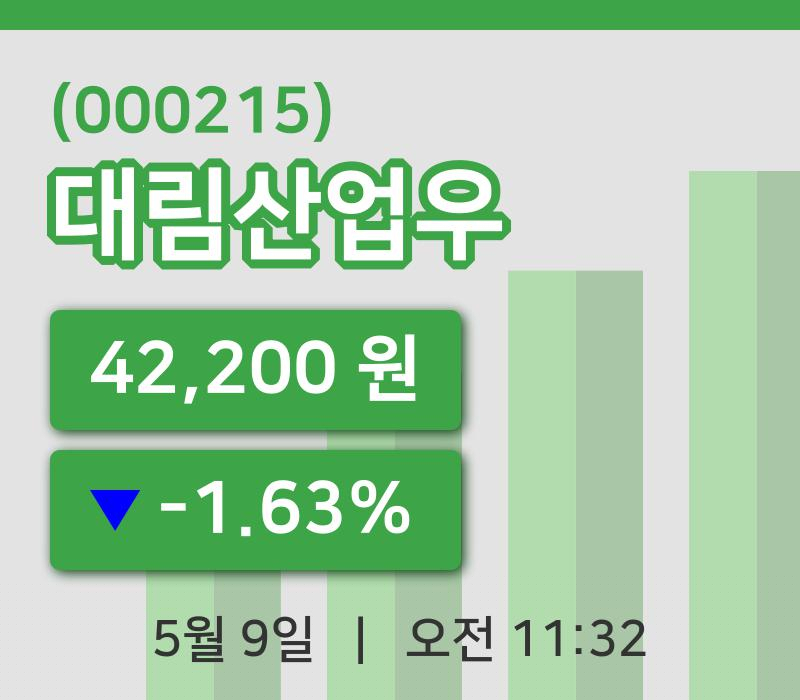 [대림산업우주가] 9일 이시각 현재  42,200원