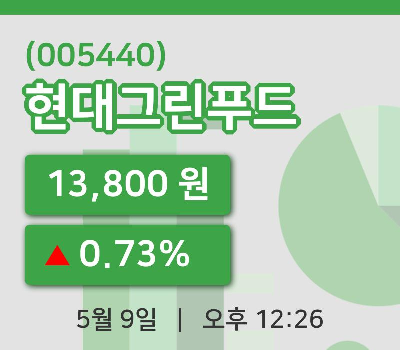 [현대그린푸드주가] 9일 이시각 현재  13,800원