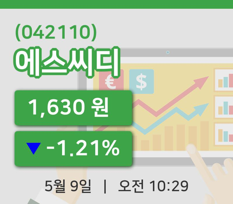 [에스씨디주가] 9일 이시각 현재  1,630원