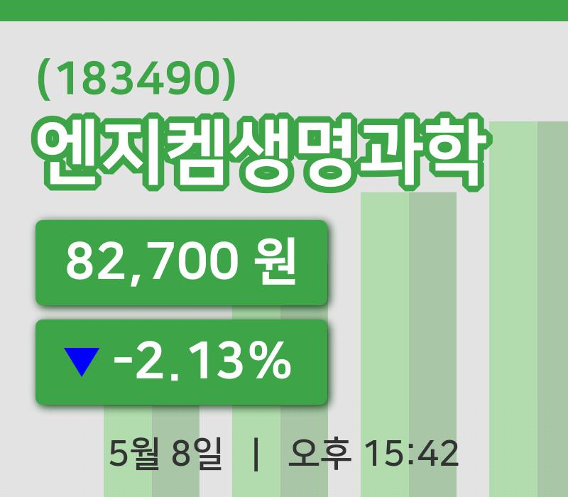 [엔지켐생명과학주가] 8일 이시각 현재  82,700원