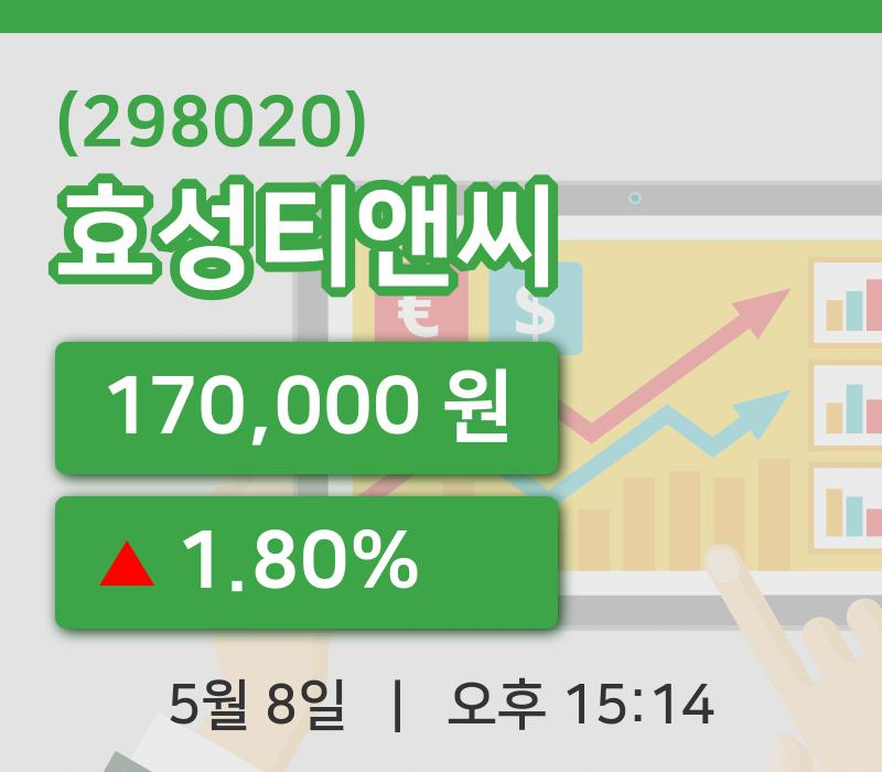 [효성티앤씨주가] 15시 14분 현재 170,000원