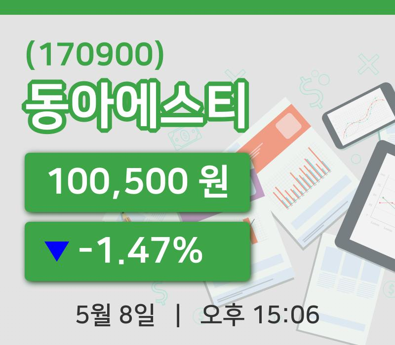 [동아에스티주가] 8일 15시 06분 현재 100,500원