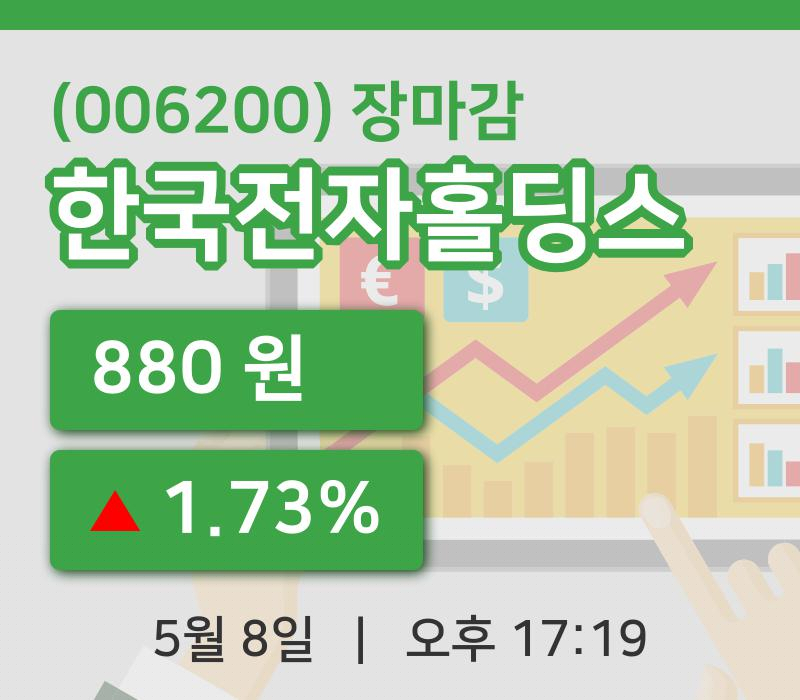 코스피마감증시한국전자홀딩스 8일 880원 장종료주식차트복습하기
