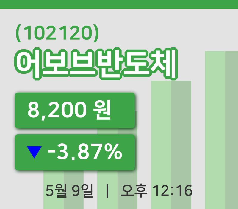 [어보브반도체주가] 9일 이시각 현재  8,200원