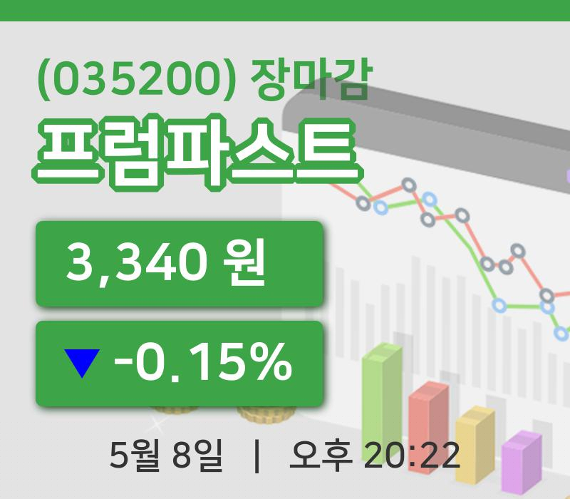주식마감프럼파스트 8일 3,340원 장 마쳐