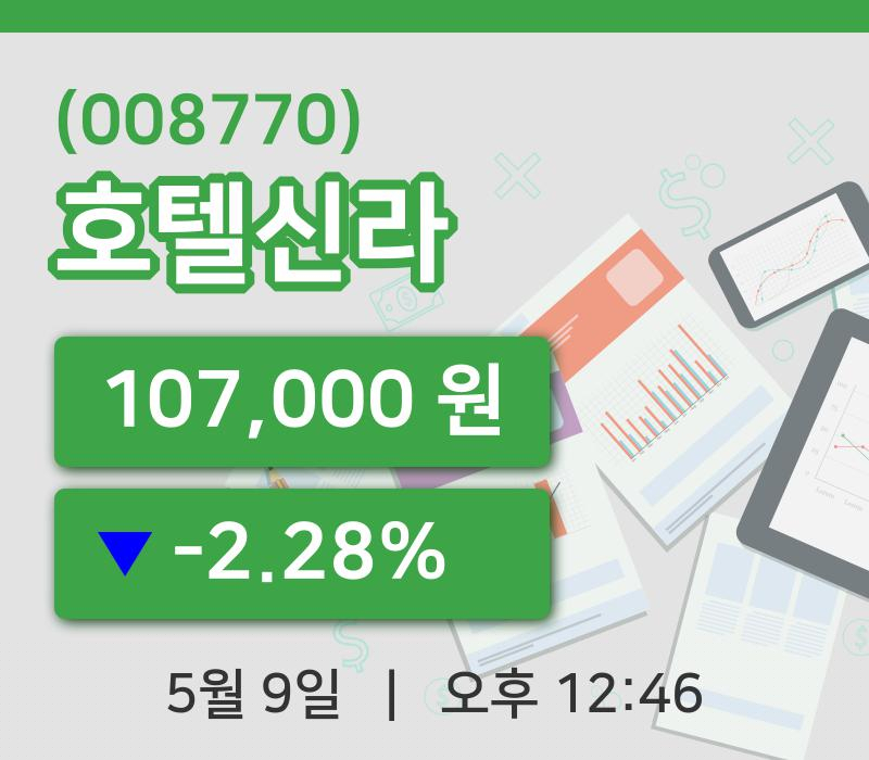 [호텔신라주가] 9일 12시 46분 현재 107,000원