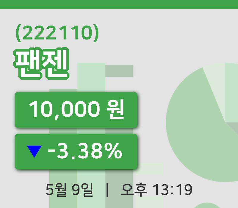 [팬젠주가] 9일 이시각 현재  10,000원