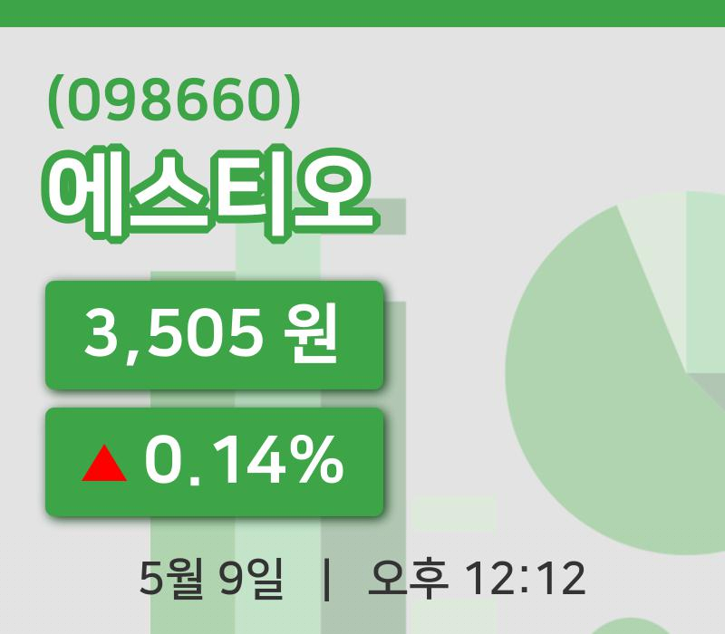 [에스티오주가] 12시 12분 현재 3,505원