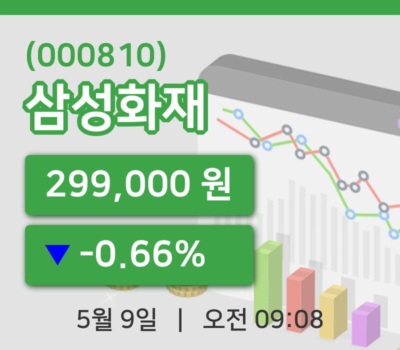 [삼성화재주가] 9시 08분 현재 299,000원