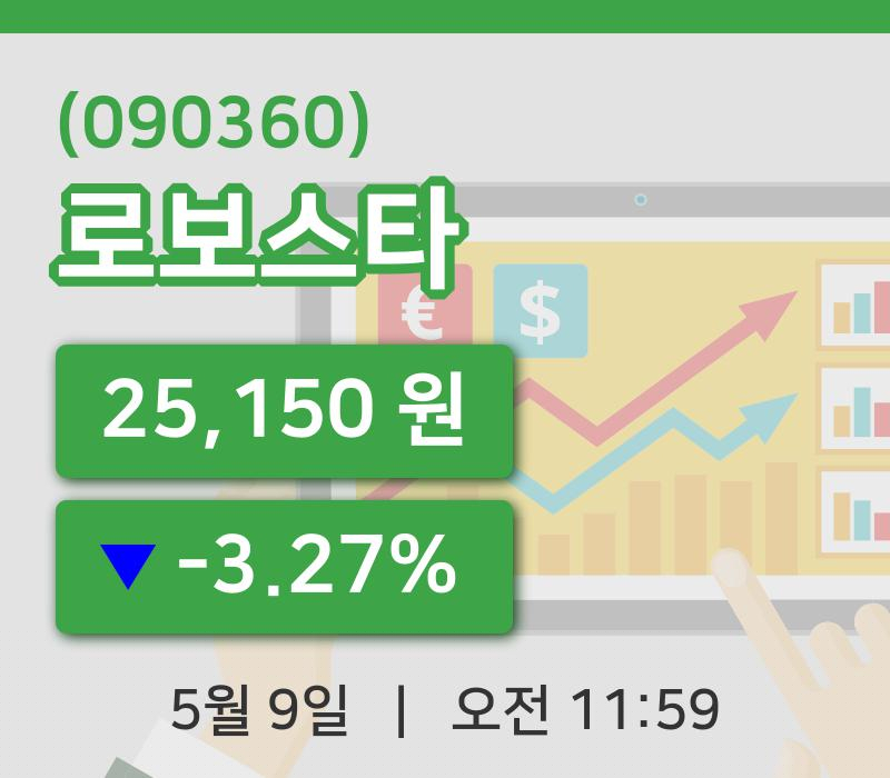 [로보스타주가] 9일 이시각 현재  25,150원