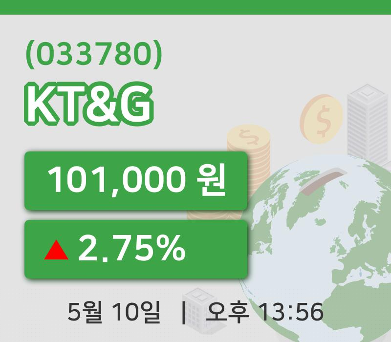 [KT&G주가] 10일 이시각 현재  101,000원