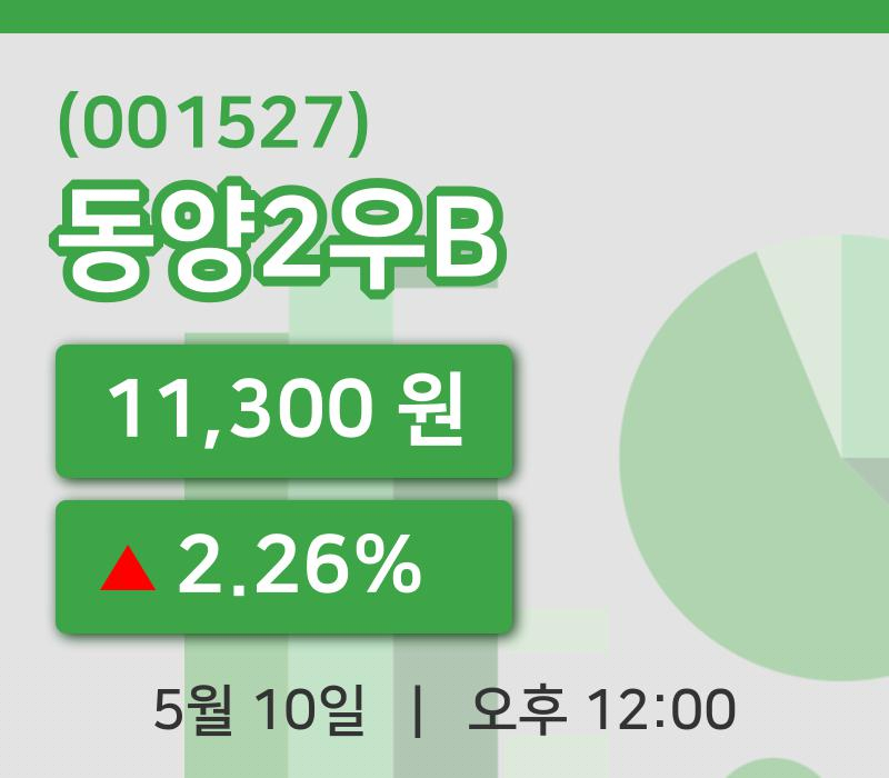 [동양2우B주가] 10일 이시각 현재  11,300원