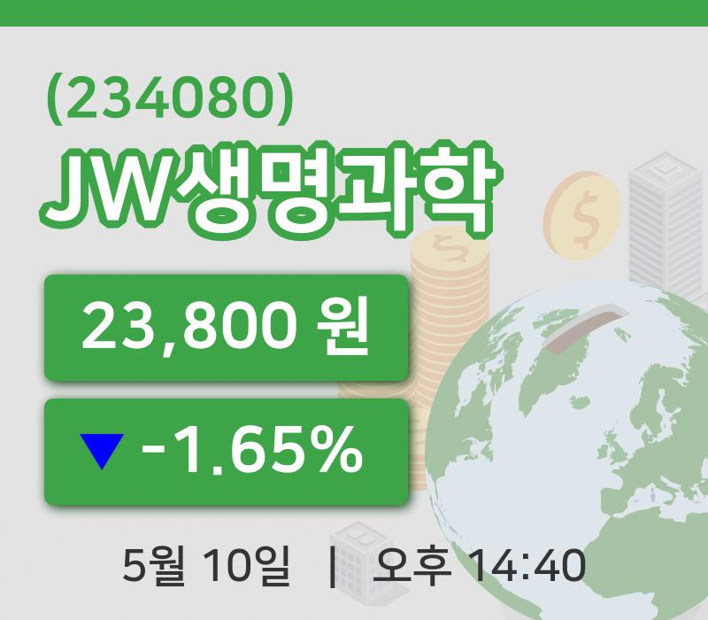 [JW생명과학주가] 10일 14시 40분 현재 23,800원
