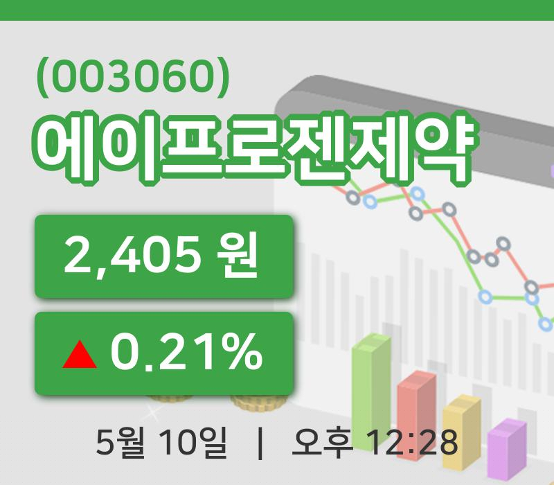 [에이프로젠제약주가] 10일 이시각 현재  2,405원