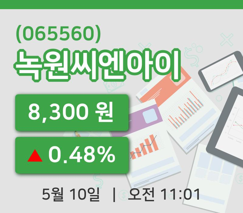 [녹원씨엔아이주가] 11시 01분 현재 8,300원
